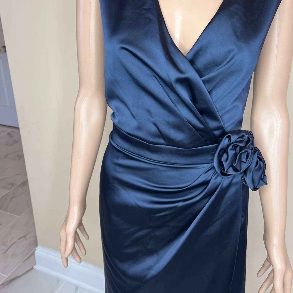 Maggy London silk  Navy blue dress - Picture 5 of 13